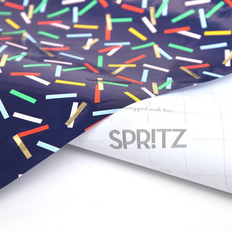 slide 3 of 3, 96"x30" Confetti Gift Wrapping Paper Navy - Spritz™, 1 ct