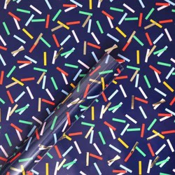 96"x30" Confetti Gift Wrapping Paper Navy - Spritz™
