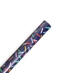 96"x30" Confetti Gift Wrapping Paper Navy - Spritz™