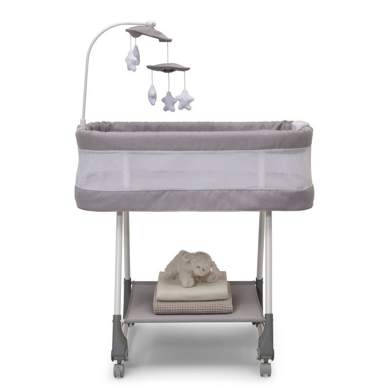 slide 4 of 7, Simmons Kids' Shooting Star Rocking Bassinet with Airflow Mesh - Platinum, 1 ct