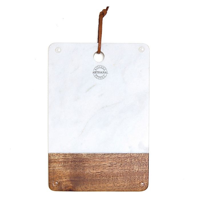 slide 2 of 2, Artisanal Kitchen Supply Monogram Letter Q'' Marble and Acacia Wood Paddle Board'', 1 ct