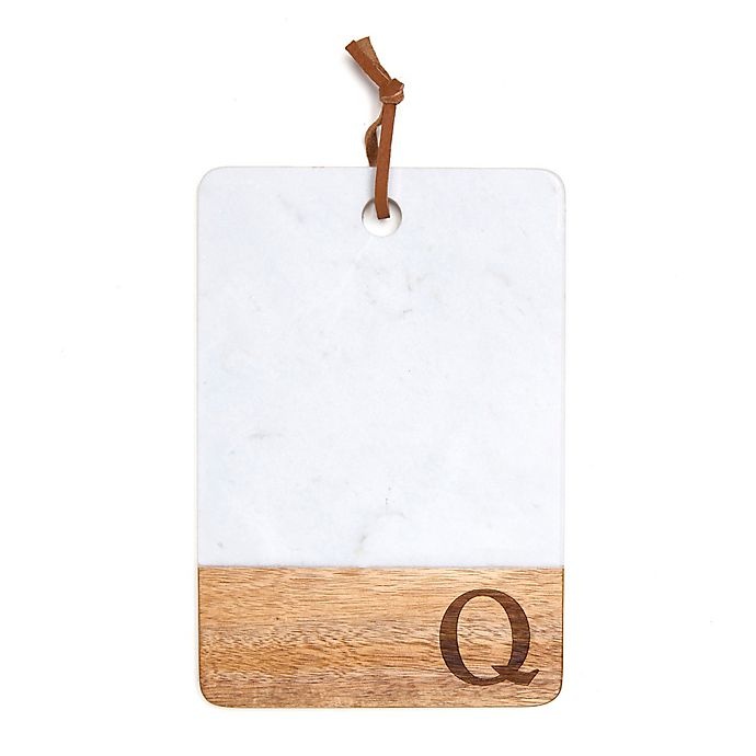 slide 1 of 2, Artisanal Kitchen Supply Monogram Letter Q'' Marble and Acacia Wood Paddle Board'', 1 ct