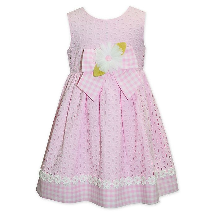 slide 1 of 1, Blueberi Boulevard Size 3-6MEyelet Dress - Pink, 1 ct