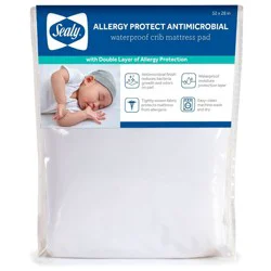 Sealy Allergy Protect Antimicrobial Waterproof Crib Mattress Pad