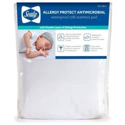 Sealy Allergy Protect Antimicrobial Waterproof Crib Mattress Pad