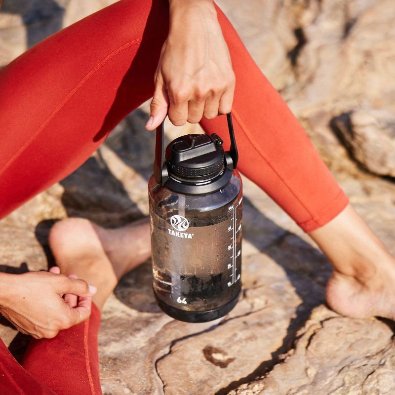 slide 8 of 9, Takeya 64oz Tritan Motivational Water Bottle with Straw Lid - Gray, 1 ct