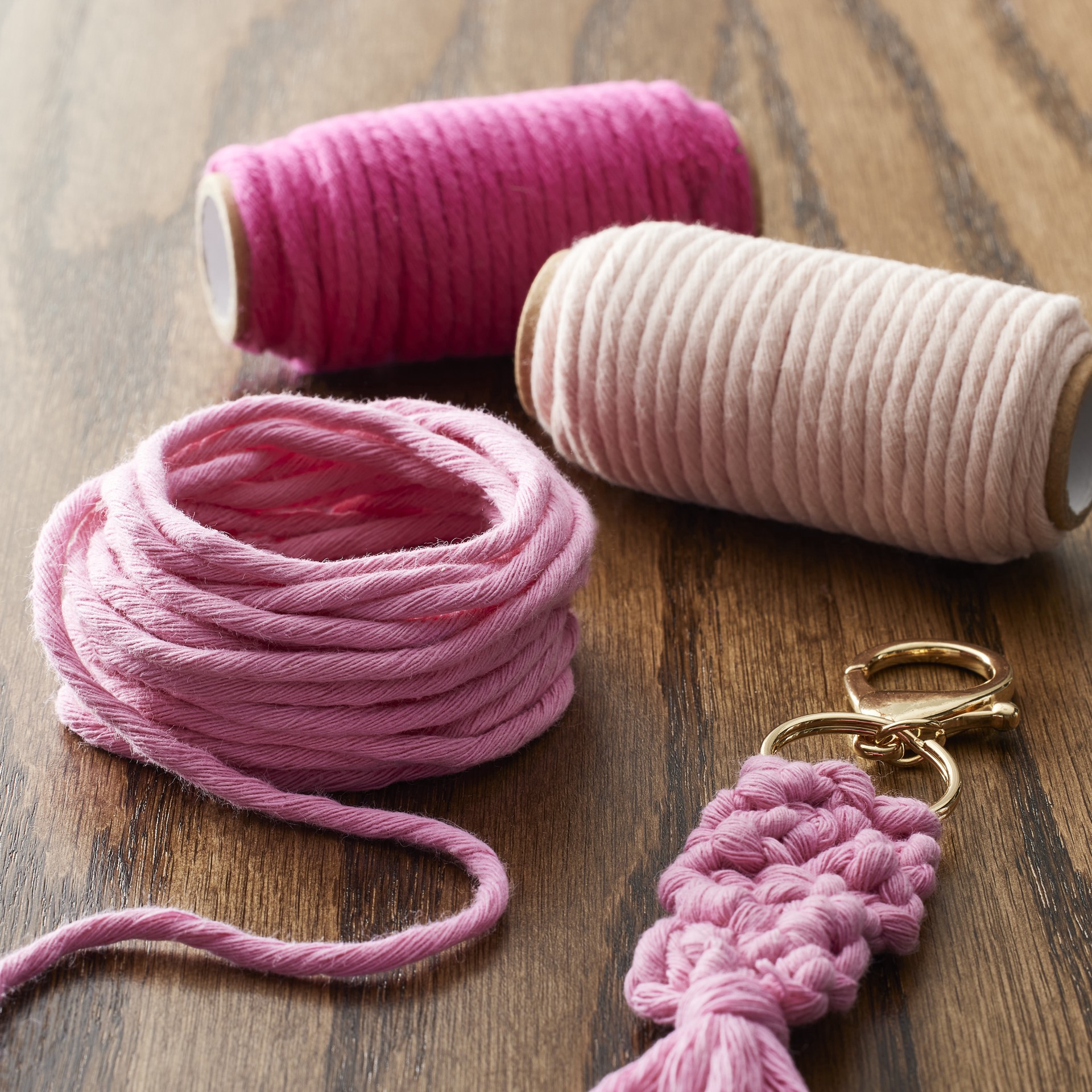 slide 3 of 3, 3mm Pink Cotton Macrame Cords By Bead Landing, 3 mm