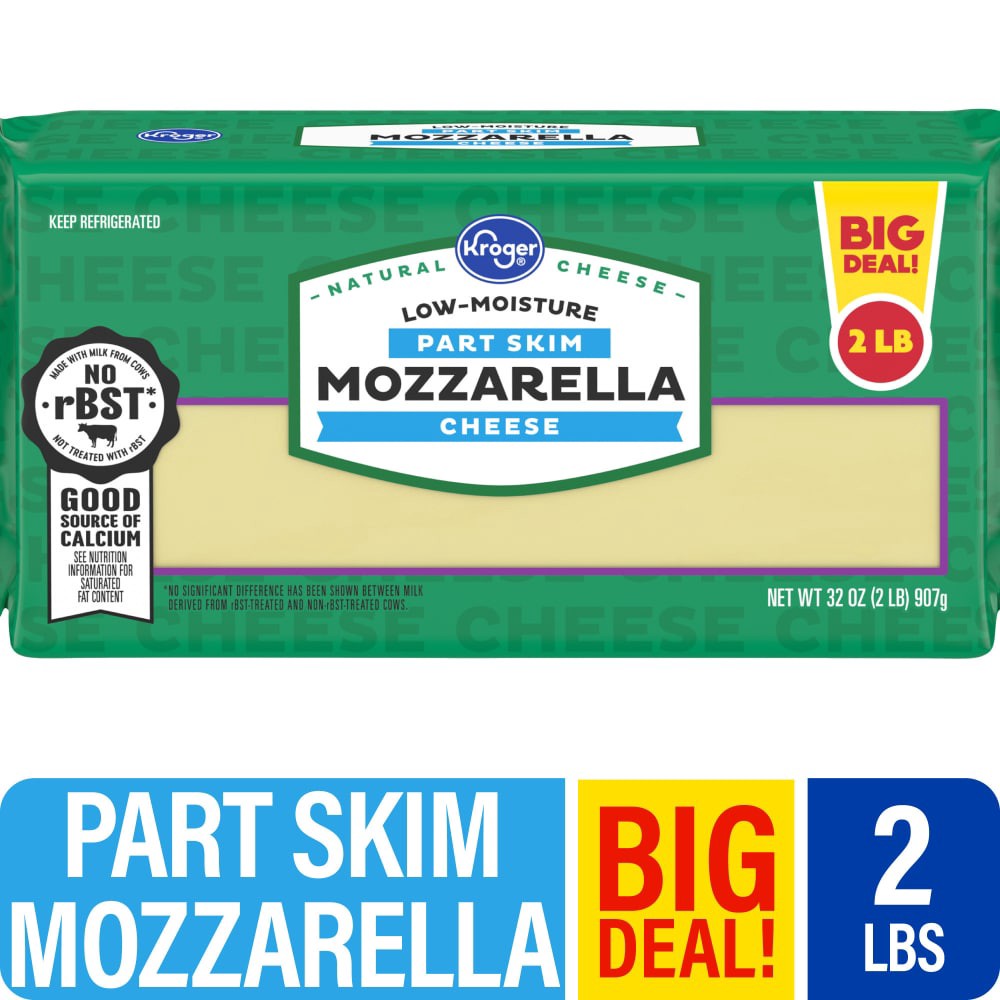 slide 1 of 3, Kroger Mozzarella Cheese Bar, 32 oz