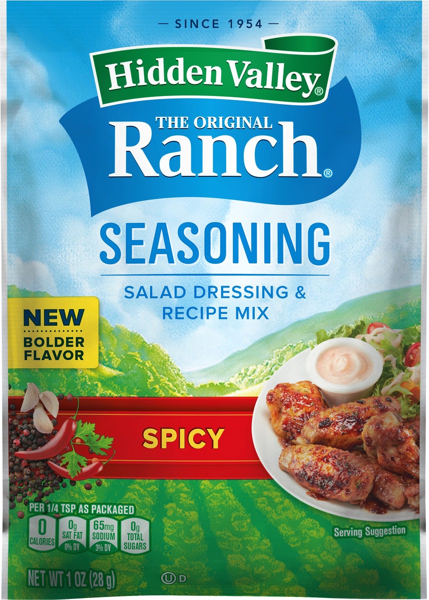 slide 1 of 5, Hidden Valley The Original Ranch Seasoning Spicy Salad Dressing & Recipe Mix 1 oz, 1 oz