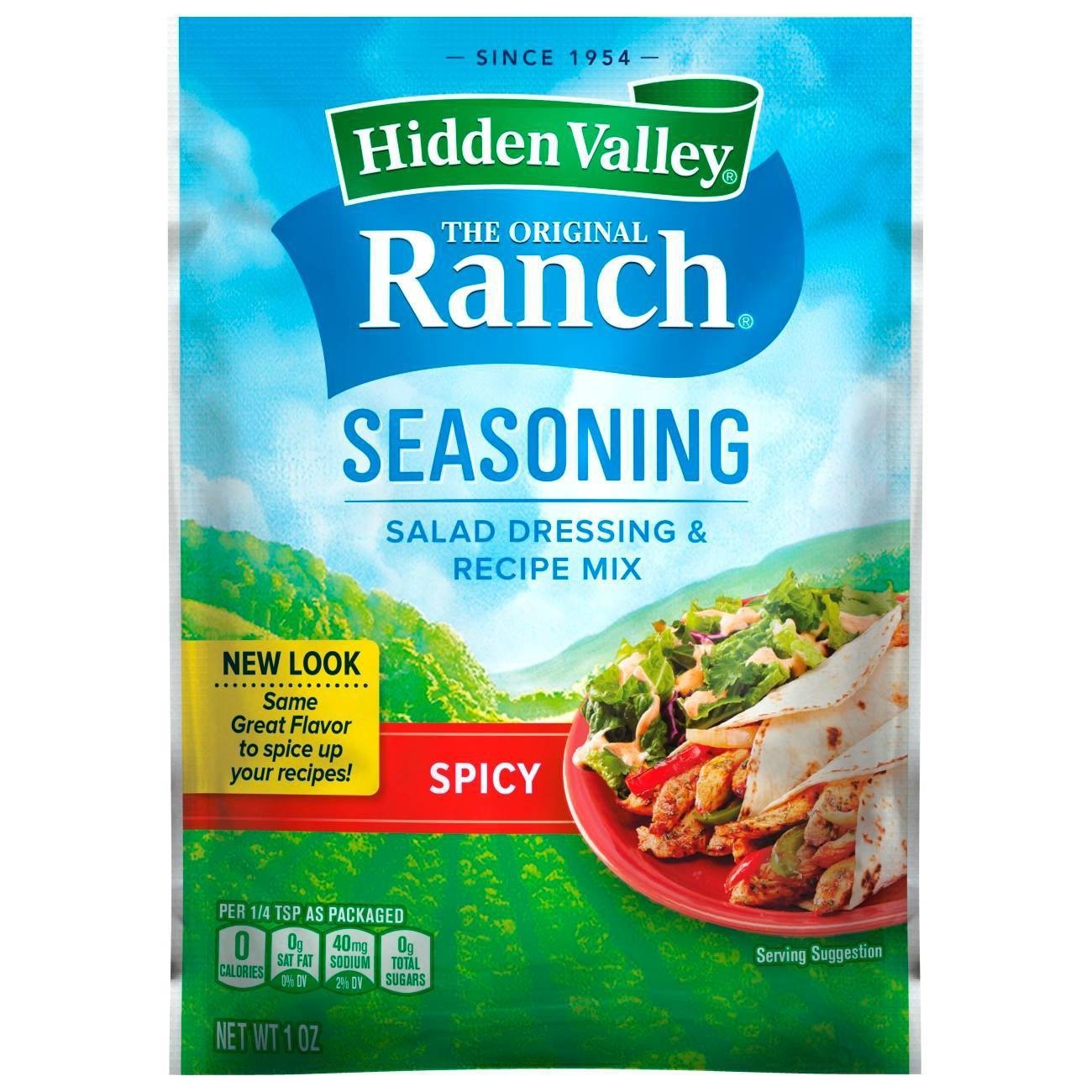 slide 1 of 5, Hidden Valley Spicy Ranch Salad Dressing & Seasoning Mix, 1 oz