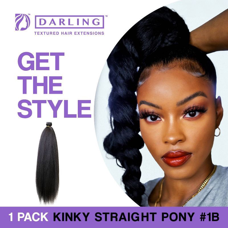 slide 6 of 6, Darling Kinky Straight Ponytail #1B, 1 ct
