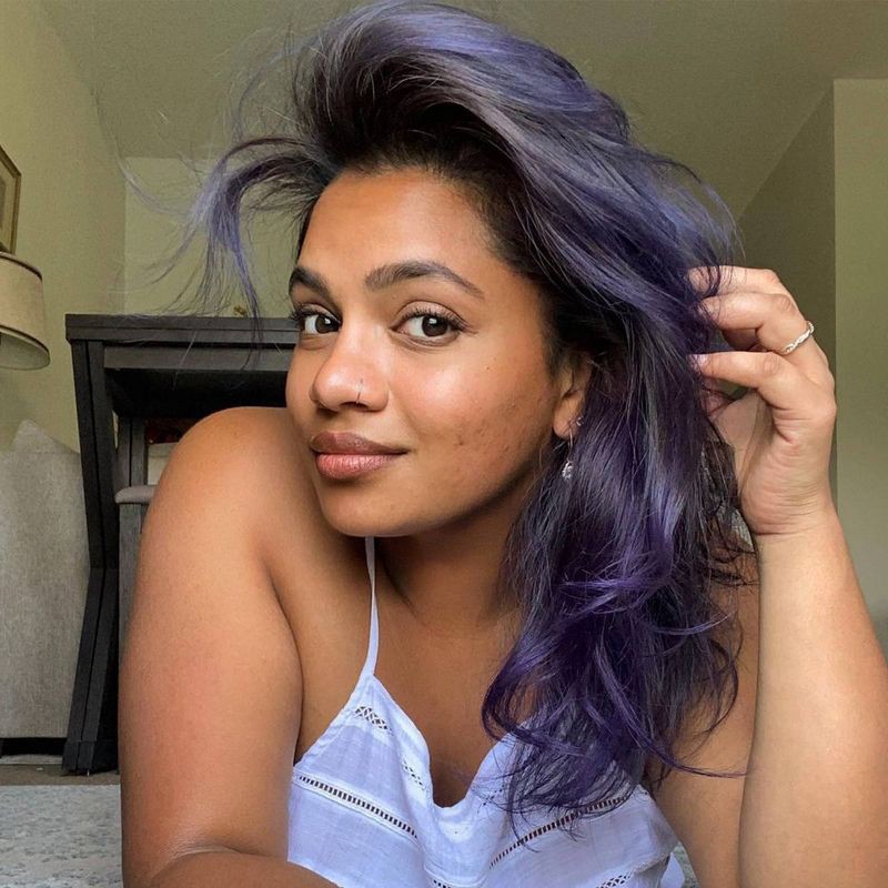 slide 6 of 8, oVertone Hair Care Semi-Permanent Hair Color Conditioner - Purple for Brown - 8 fl oz, 8 fl oz