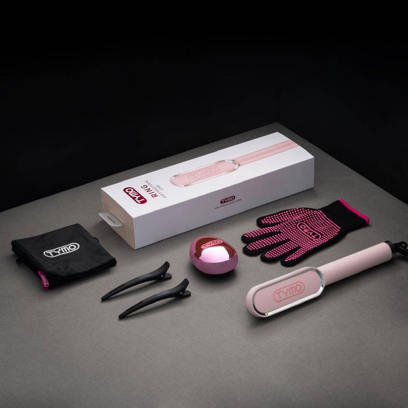 slide 4 of 9, TYMO Ring Hair Straightening Comb - Pink - 1 1/2", 1 ct