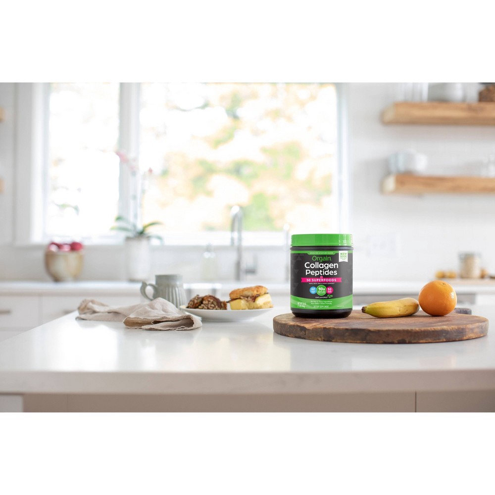 slide 3 of 6, Orgain Collagen Peptides 50+ Superfoods Powder - 16oz, 16 oz