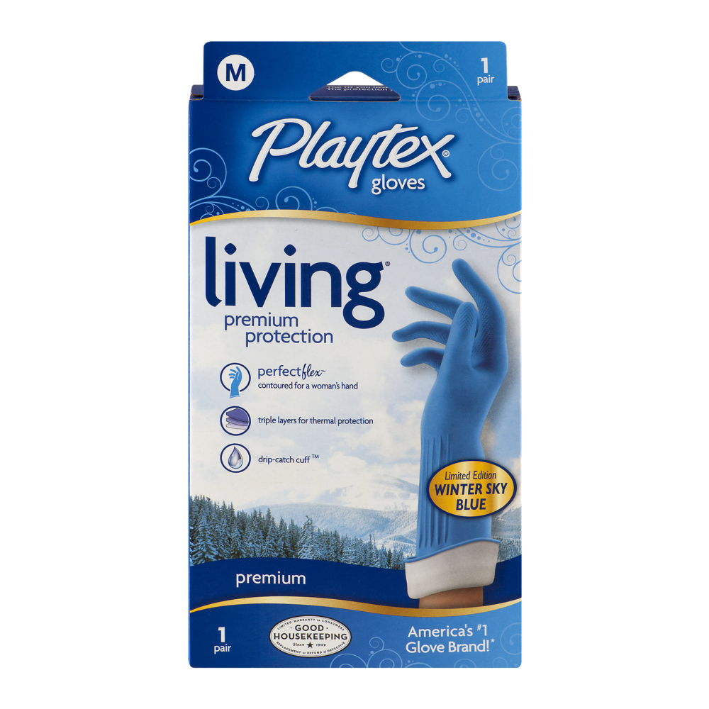 slide 1 of 1, Playtex Gloves Living Medium, 1 pair