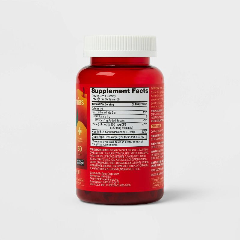 slide 3 of 5, Apple Cider Vinegar Gummy - 60ct - up&up™, 60 ct