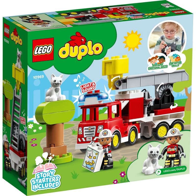 slide 4 of 6, LEGO DUPLO Town Fire Truck Building Toy, Christmas Gift Ideas - 10969, 1 ct