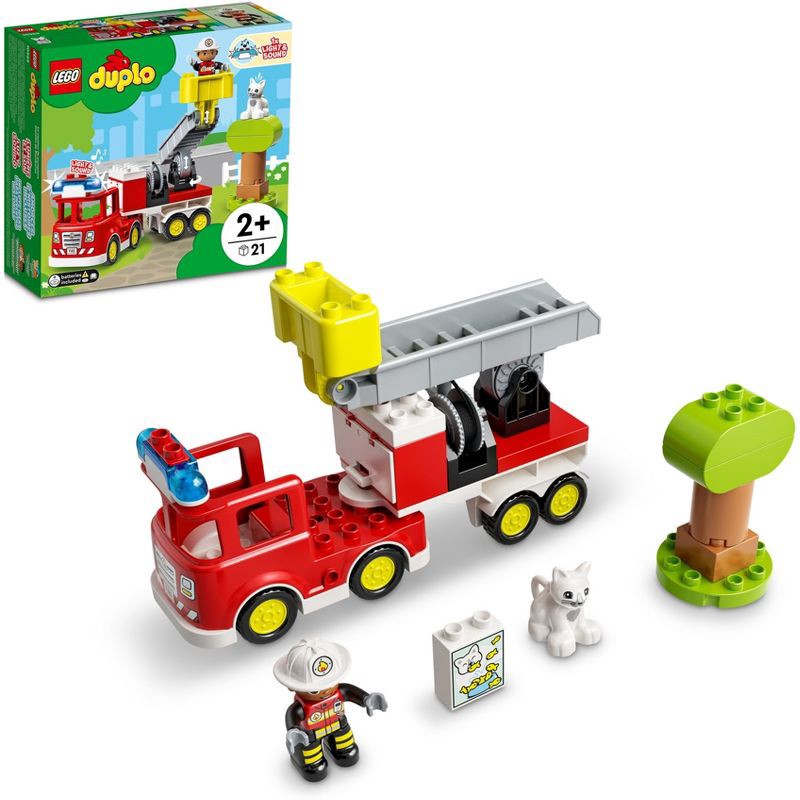 slide 1 of 6, LEGO DUPLO Town Fire Truck Building Toy, Christmas Gift Ideas - 10969, 1 ct
