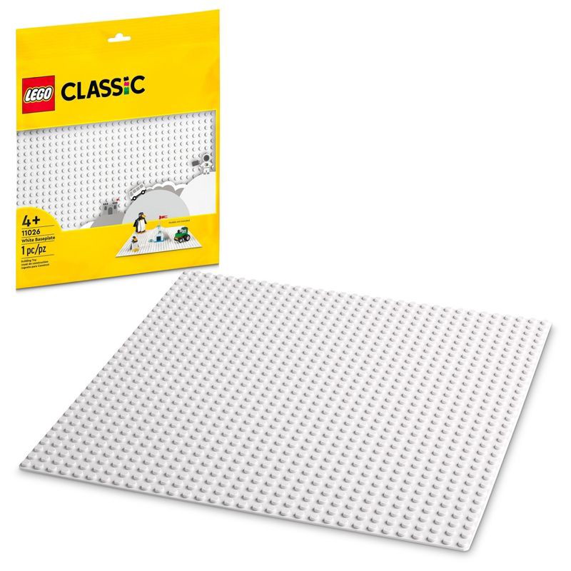 slide 1 of 6, LEGO Classic White Baseplate 11026 Building Kit, 1 ct