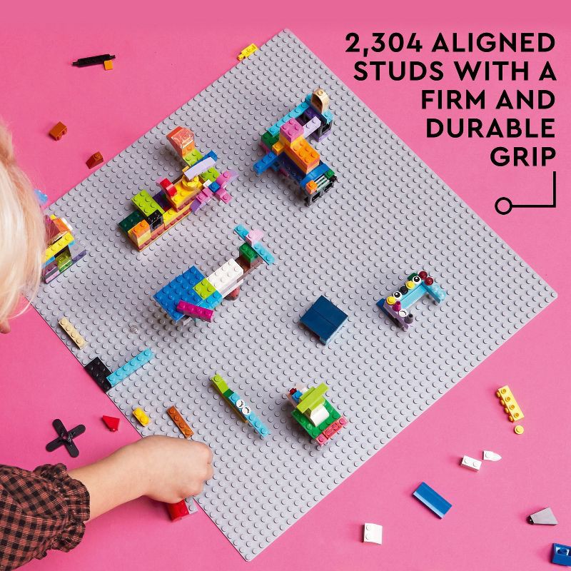 slide 4 of 6, LEGO Classic Gray Baseplate 11024 Building Kit, 1 ct