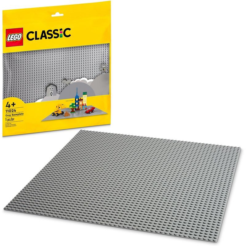 slide 1 of 6, LEGO Classic Gray Baseplate 11024 Building Kit, 1 ct