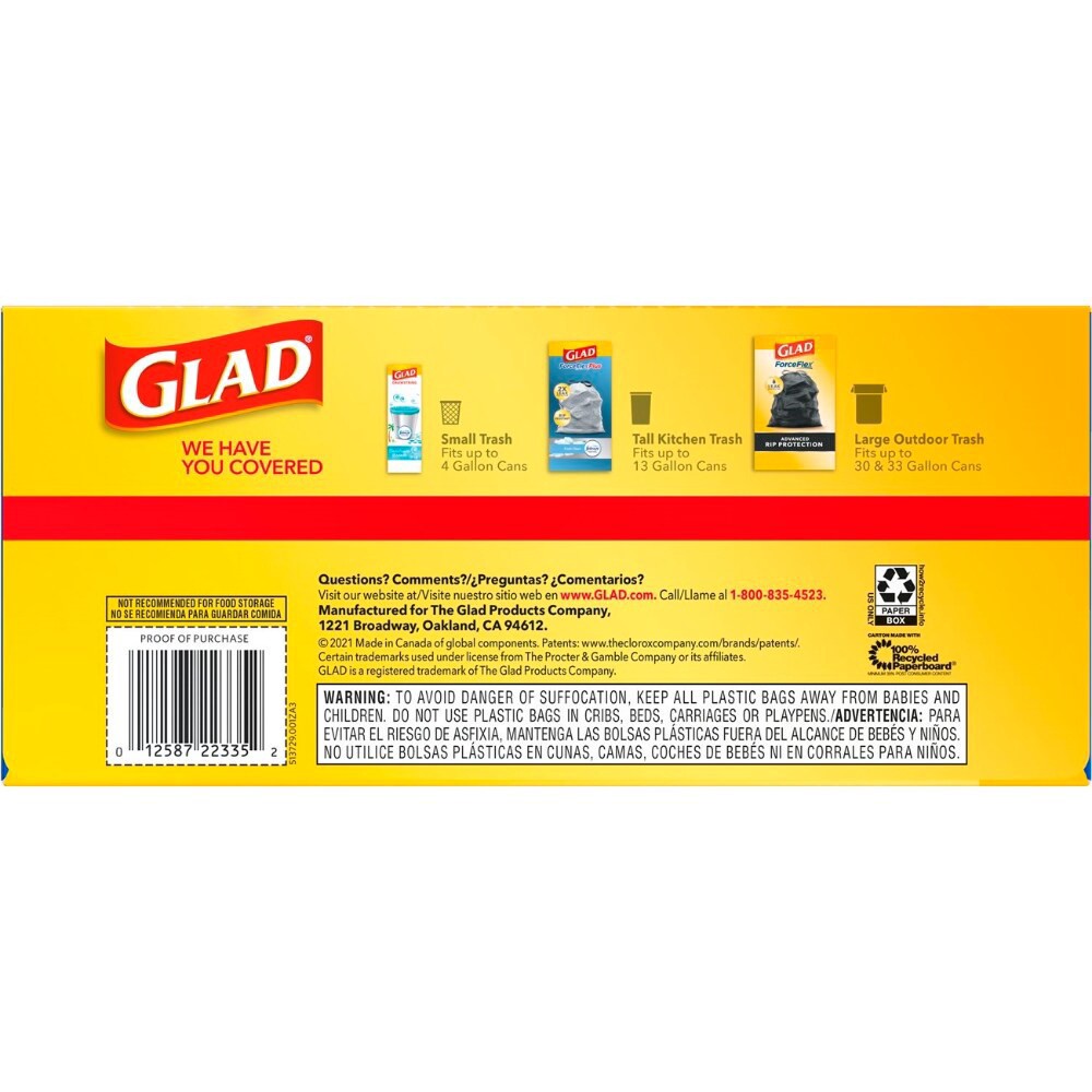 slide 5 of 5, Glad Large Drawstring Recycling Bags, Blue, 30 Gallon, 28 Count, 28 ct