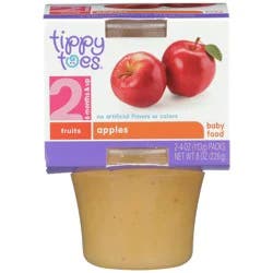 Tippy Toes 2 (6 Months & Up) Fruits Apple Baby Food - 4 oz Cups