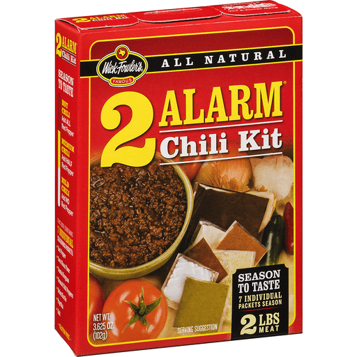 slide 8 of 9, Wick Fowler's Famous Texas Style 2 Alarm Chili Kit, 3.625 oz