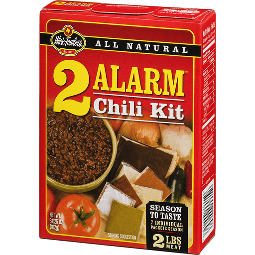 slide 5 of 9, Wick Fowler's Famous Texas Style 2 Alarm Chili Kit, 3.625 oz