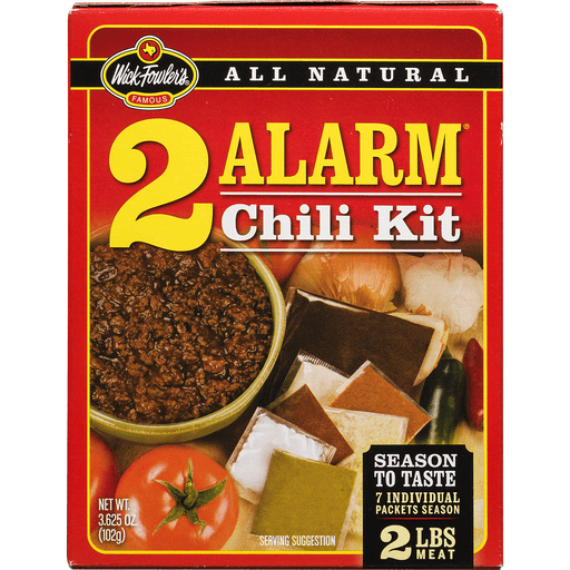 slide 3 of 9, Wick Fowler's Famous Texas Style 2 Alarm Chili Kit, 3.625 oz