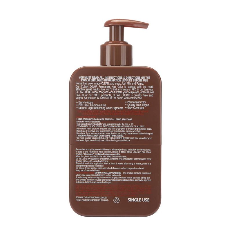 slide 3 of 6, BRITE Clean Permanent Hair Color Kit - Walnut - 4.05 fl oz, 4.05 fl oz