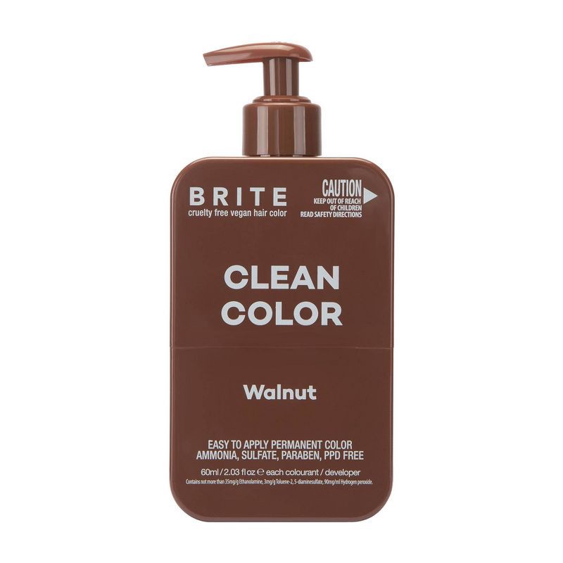 slide 1 of 6, BRITE Clean Permanent Hair Color Kit - Walnut - 4.05 fl oz, 4.05 fl oz