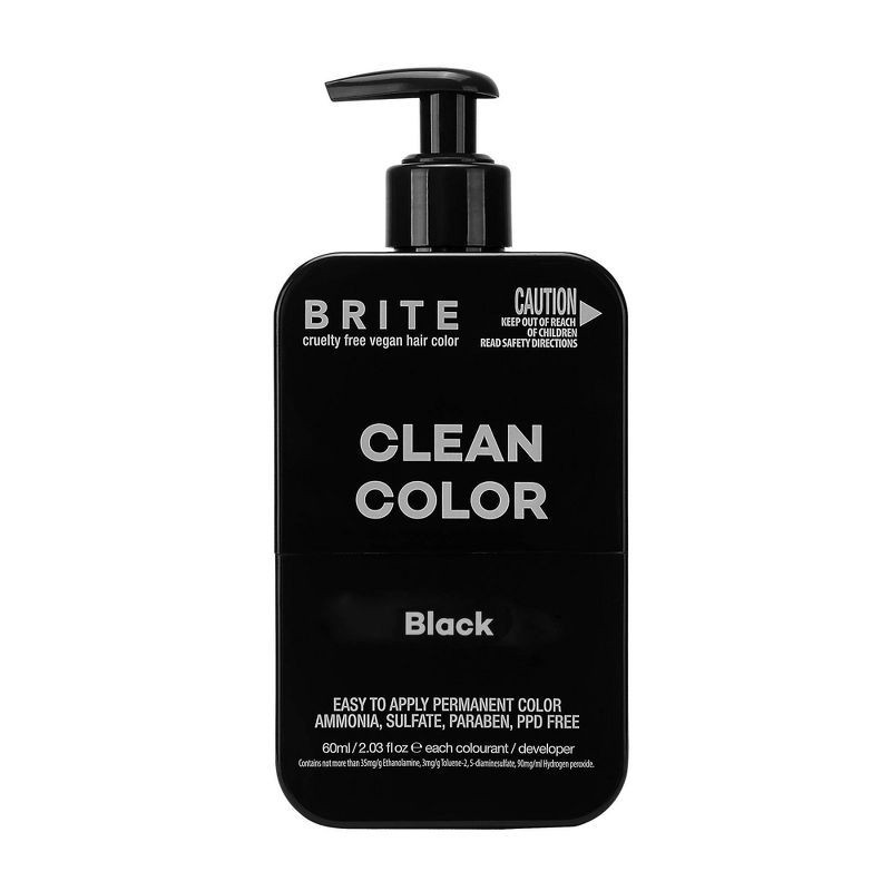 slide 1 of 7, BRITE Clean Permanent Hair Color Kit - Black - 4.05 fl oz, 4.05 fl oz