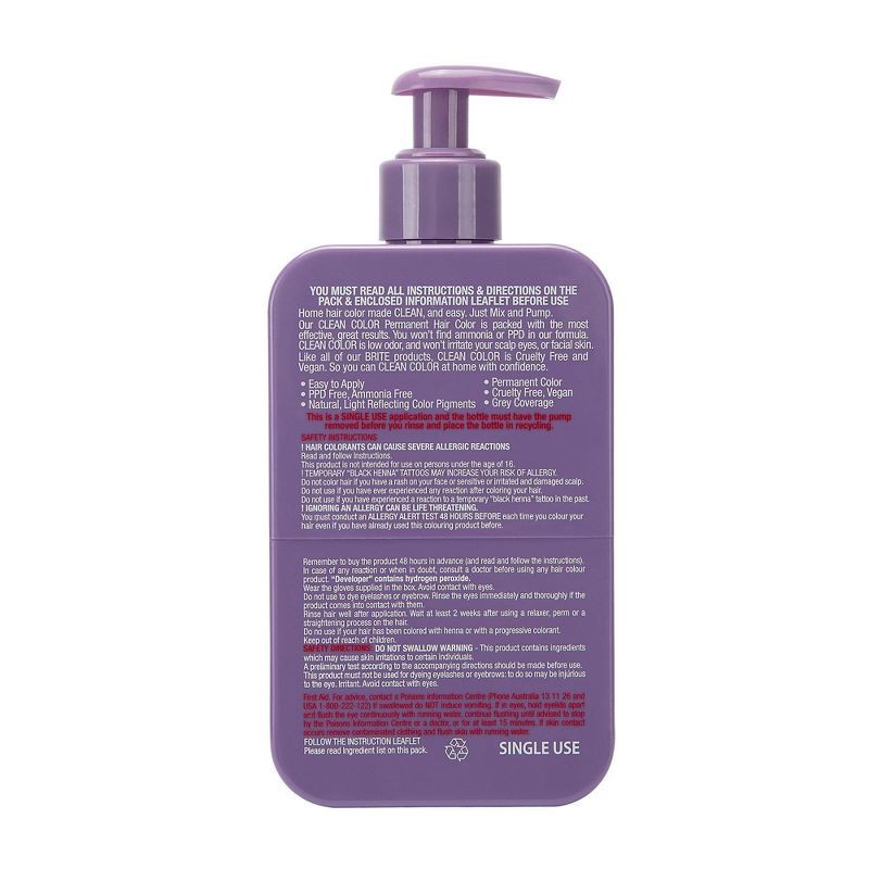 slide 7 of 7, BRITE Clean Permanent Hair Color Kit - Purple - 4.05 fl oz, 4.05 fl oz