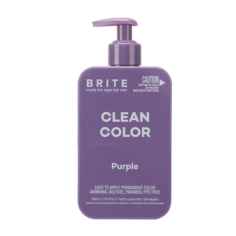 slide 1 of 7, BRITE Clean Permanent Hair Color Kit - Purple - 4.05 fl oz, 4.05 fl oz