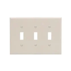 Eaton 3 -Gang Light Almond Toggle Polycarbonate Midsize Wall Plate