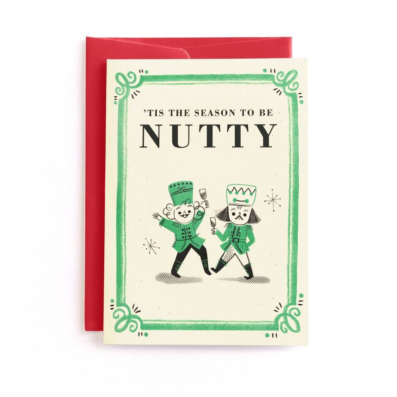 slide 1 of 3, Minted Holiday Nutty Party Greeting Card, 1 ct