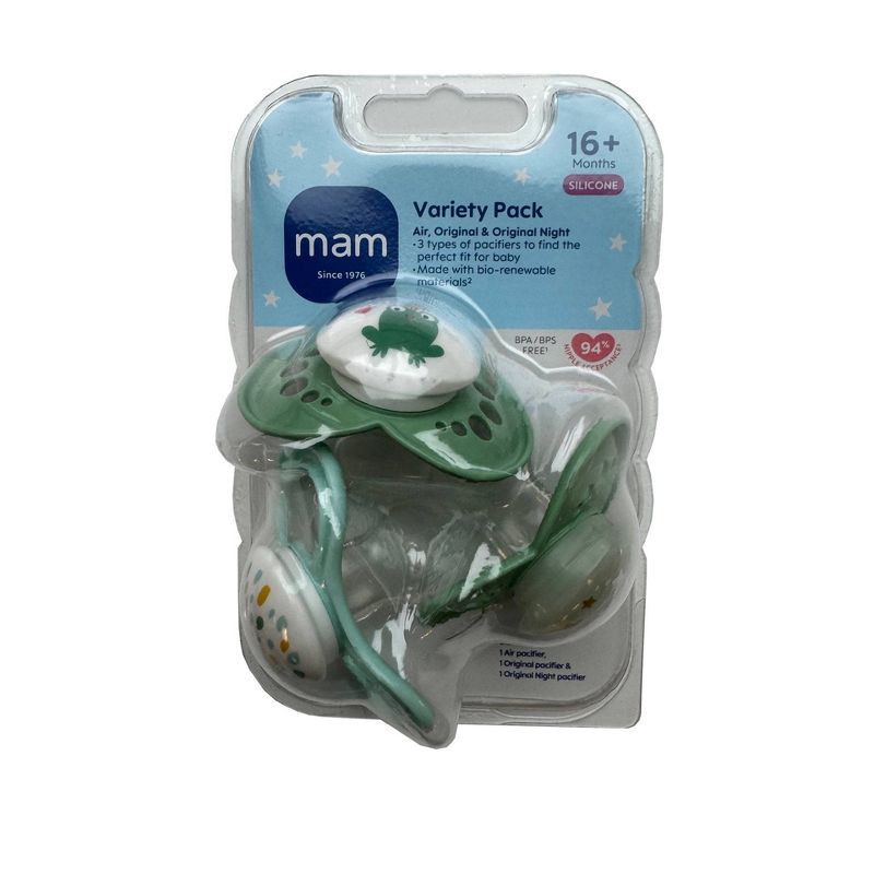 slide 2 of 6, MAM Pacifier Variety Pack 16+m - 3pk - Unisex, 3 ct
