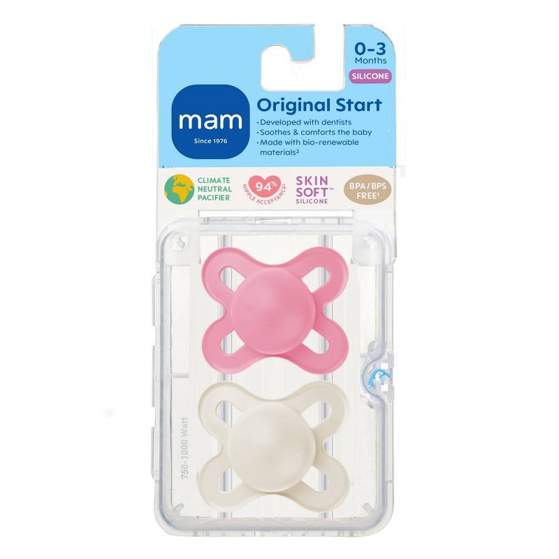 slide 2 of 9, MAM Matte Start Pacifier - Girl - 2pk, 2 ct