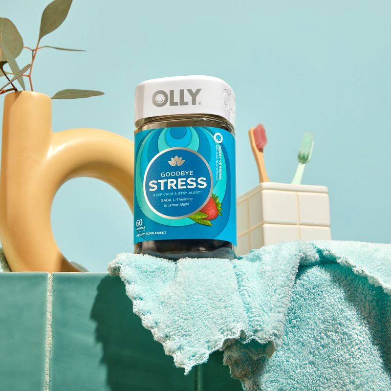 slide 2 of 10, OLLY Goodbye Stress Gummies with GABA, L-Theanine & Lemon Balm - Berry Verbena - 60ct, 60 ct