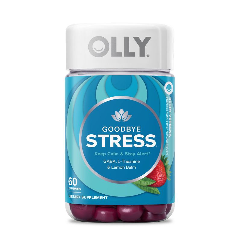 slide 1 of 10, OLLY Goodbye Stress Gummies with GABA, L-Theanine & Lemon Balm - Berry Verbena - 60ct, 60 ct