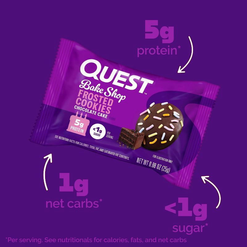 slide 3 of 6, Quest Nutrition 5g Protein Frosted Cookie Snack - Chocolate Cake - 8ct, 5 gram, 8 ct