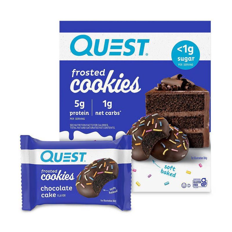 slide 3 of 6, Quest Nutrition 5g Protein Frosted Cookie Snack - Chocolate Cake - 8ct, 5 gram, 8 ct