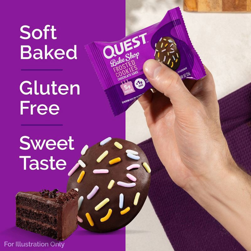 slide 4 of 6, Quest Nutrition 5g Protein Frosted Cookie Snack - Chocolate Cake - 8ct, 5 gram, 8 ct