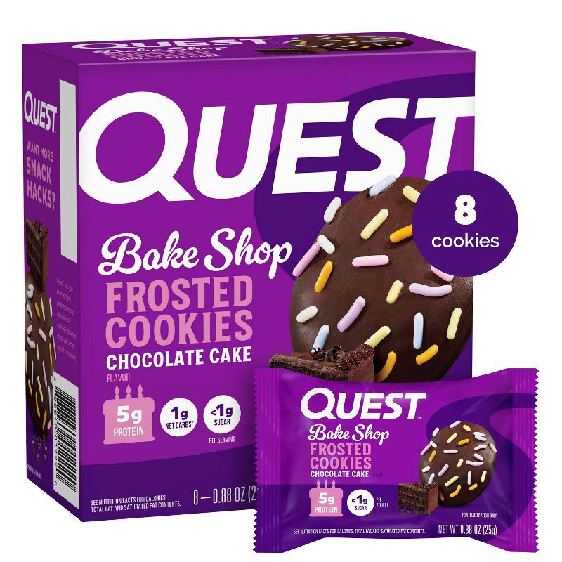 slide 1 of 6, Quest Nutrition 5g Protein Frosted Cookie Snack - Chocolate Cake - 8ct, 5 gram, 8 ct