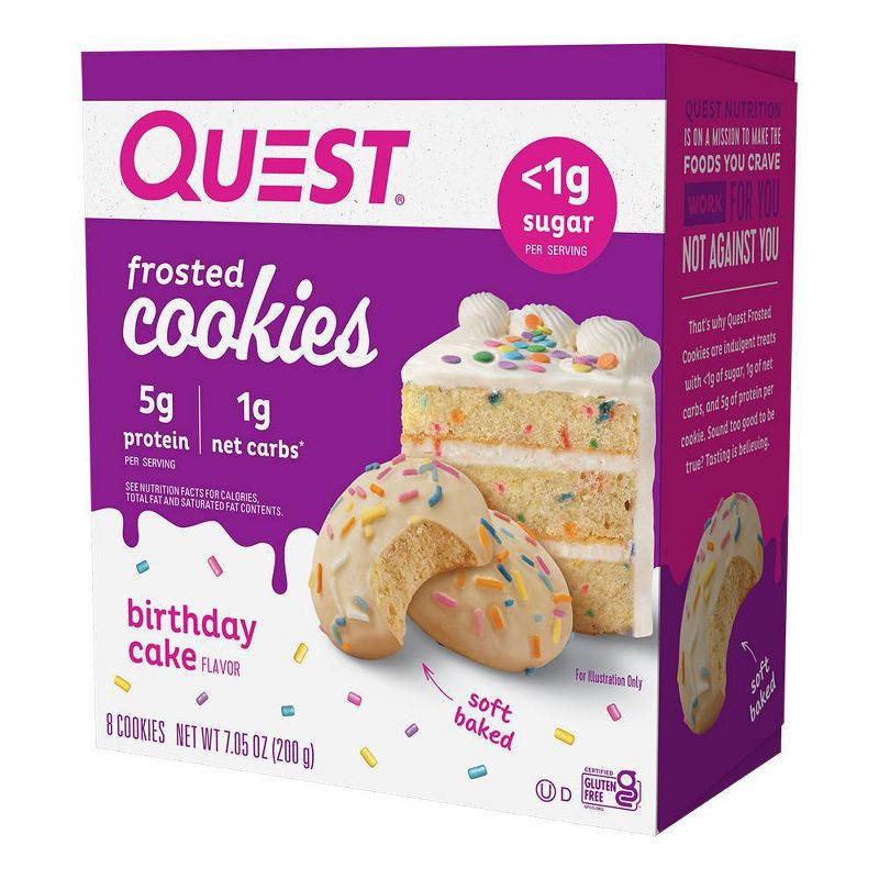 slide 2 of 6, Quest Nutrition 5g Protein Frosted Cookie - Birthday Cake - 8ct, 5 gram, 8 ct