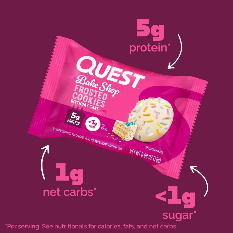 slide 3 of 6, Quest Nutrition 5g Protein Frosted Cookie - Birthday Cake - 8ct, 5 gram, 8 ct
