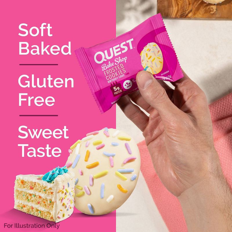 slide 4 of 6, Quest Nutrition 5g Protein Frosted Cookie - Birthday Cake - 8ct, 5 gram, 8 ct