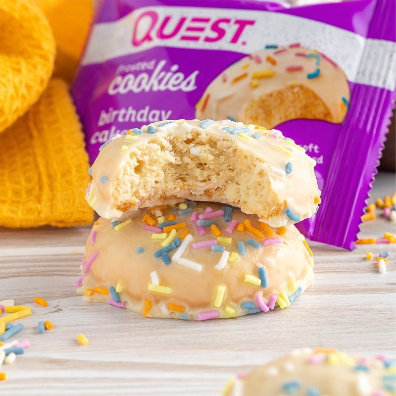 slide 4 of 6, Quest Nutrition 5g Protein Frosted Cookie - Birthday Cake - 8ct, 5 gram, 8 ct