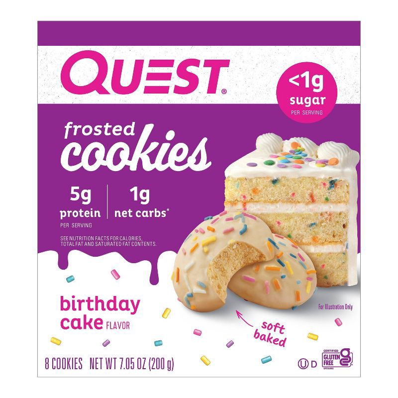 slide 1 of 6, Quest Nutrition 5g Protein Frosted Cookie - Birthday Cake - 8ct, 5 gram, 8 ct